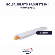 BOLSA SULFITO BAGUETTE SIMPLE (9 X 58 CM) X 100 UNID BOLSA SULFITO BAGUETTE SIMPLE (9 X 58 CM) X 100 UNID