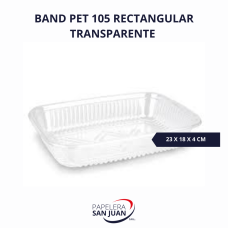 BANDEJA 105 PET RECTANGULAR TRANSPARENTE CELPACK (230X180 MM ALTURA 42 MM) X 200 UNID
