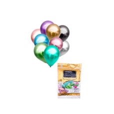 GLOBO CROMADO SURTIDO 10 PULGADAS  X 25 UNID