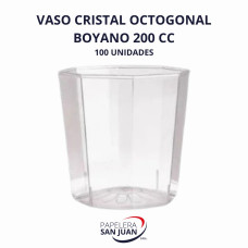 VASO CRISTAL OCTOGONAL 200 CC BOYANO X 150 UNID
