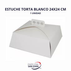ESTUCHE TORTA CARTON BLANCO CHICA 22X22 CM X 25 UNID