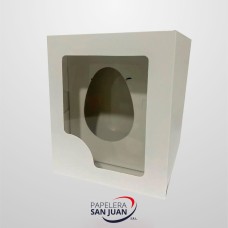 CAJA MEDIO HUEVO BLANCO C/VISOR 18X15X8 CM X 25 UNID
