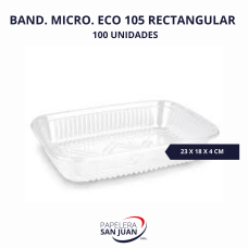 BANDEJA 105 PP ECONOMICA RECTANGULAR MICROONDAS CELPACK (228X178 MM ALTURA 42 MM) X 100 UNID