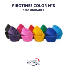 PIROTINES N 8 COLOR X 1000 UNID