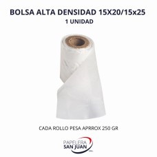 BOLSA ALTA DENSIDAD ROLLO 15X20/15X25