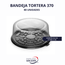 BANDEJA TORTERA CELPACK 370 (DIAMETRO 29.6 CM ALTURA 11 CM) X 80 UNID