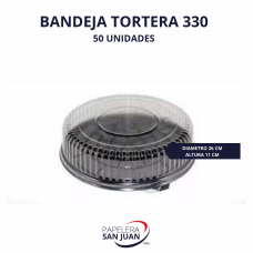 BANDEJA TORTERA CELPACK 330 (DIAMETRO 26 CM ALTURA 8 CM) X 50 UNID