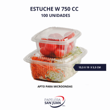 ESTUCHE PP W103 750 CC BASE 155X190 MM ALTURA 55 MM X 100 UNID