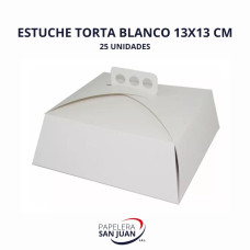 ESTUCHE TORTA CARTON BLANCO MINI 13X13 CM X 7 X 25 UNID