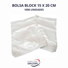 BOLSA BLOCK 15X20 X 1000 UNID
