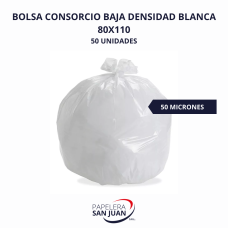 BOLSA CONSORCIO 90X120 BLANCA BAJA DENSIDAD (50 MICRONES) X 10 UNID