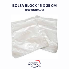 BOLSA BLOCK 15X25 X 1000 UNID