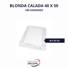 BLONDAS CALADAS BLANCAS 40X50 CM X 100 UNID