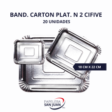 BANDEJA CARTON PLATEADA N2 180X220 MM CIFIVE X 20 UNID BANDEJA CARTON PLATEADA N2 180X220 MM CIFIVE X 20 UNID