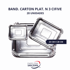 BANDEJA CARTON PLATEADA N3 (1KG) 230X280 MM CIFIVE X 20 UNID BANDEJA CARTON PLATEADA N3 (1KG) 230X280 MM CIFIVE X 20 UNID