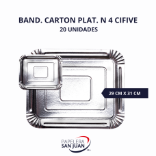 BANDEJA CARTON PLATEADA N4 (2KG) 270X330 MM DELCAPACK X 20 UNID