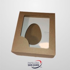 CAJA MEDIO HUEVO DE PASCUA C/VISOR MICROCORRUGADO X 25 UNID