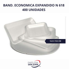 BANDEJA EXPANDIDO ECONOMICA N618 145X195 MM X 400 UNID