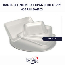 BANDEJA EXPANDIDO ECONOMICA N619 190X230 MM X 400 UNID