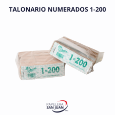 5 TALONARIOS NUMERADOS 1-200