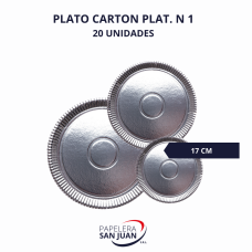 PLATO CARTON PLATEADO N 1 DIAMETRO 16 CM CIFIVE X 20 UNID