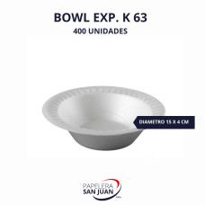 BOWL EXPANDIDO K63 DIAMETRO 150MM ALTURA 40 MM X 400 UNID