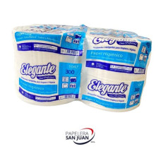 ROLLO PAPEL HIGIENICO ELEGANTE 10 CM X 300 MTS X 8 UNID