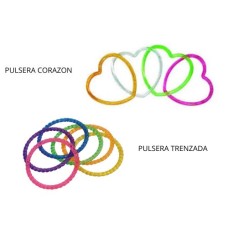 PULSERA CORAZON, TRENZADAS C/ BRILLO X 36 UNID