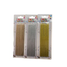 VELA FINA METALIZADA TORNEADA 17 CM X 12 VELA FINA METALIZADA TORNEADA 17 CM X 12