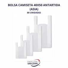 BOLSA CAMISETA ANTARTIDA (ASIA) 40X50 X 20 PAQUETES DE 80 UNID