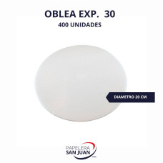 OBLEA EXPANDIDO N30 DIAMETRO 200 MM X 400 UNID