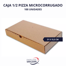 CAJA PIZZA 1/2 MICROCORRUGADO X 100 (16X31)