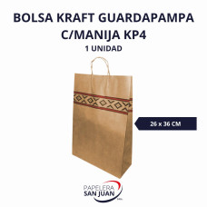 BOLSA KRAFT C/MANIJA G/PAMPA KP4(26X36) X 10 UNID