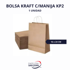 BOLSA KRAFT C/MANIJA 16X24 KP2 X 10 UNID