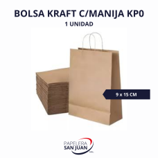 BOLSA KRAFT C/MANIJA  9X15 KP0 X 10 UNID