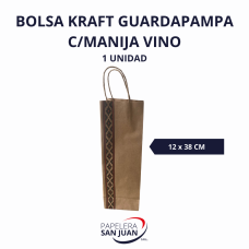 BOLSA KRAFT C/MANIJA G/PAMPA  P/VINO(12X36) X 10 UNID