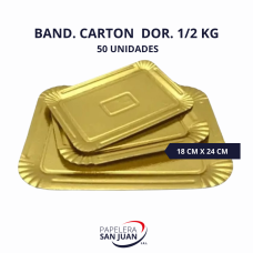 BANDEJA CARTON DORADA 1/2 KG 180X240 MM X 50 UNID BANDEJA CARTON DORADA 1/2 KG 180X240 MM X 50 UNID