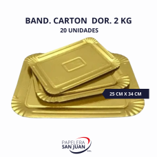 BANDEJA CARTON DORADA 2 KG 250X340 MM X 20 UNID BANDEJA CARTON DORADA 2 KG 250X340 MM X 20 UNID