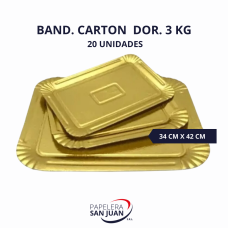 BANDEJA CARTON DORADA 3 KG 340X420 MM X 20 UNID BANDEJA CARTON DORADA 3 KG 340X420 MM X 20 UNID