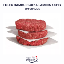 FOLEX HAMBURGUESA LAMINA 13X13 X 500 GRS