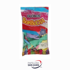 GLOBO SURTIDO N 12 PASTEL BOMBUCHA X 25 UNID