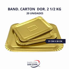 BANDEJA CARTON DORADA 2 1/2 KG 310X380 MM X 20 UNID BANDEJA CARTON DORADA 2 1/2 KG 310X380 MM X 20 UNID
