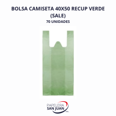 BOLSA CAMISETA RECUP VERDE (SALE) 40X50 X 80 UNID X 20 PAQ
