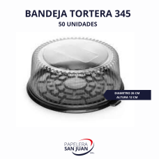 BANDEJA TORTERA CELPACK 345 (DIAMETRO 26 CM ALTURA 12 CM) X 50 UNID