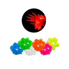 PULSERA DE FLORES FLUO COLORES SURTIDOS CON LUZ X 12 UNID