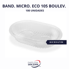BANDEJA 105 PP ECONOMICA MICROONDAS PLASTICOS BOULEVARES (175X230 MM ALTURA 46 MM)  X 100 UNID