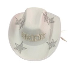SOMBRERO COWBOY BLANCO BRIDE X 1 UNID