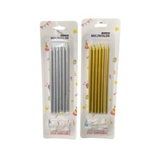 VELA FINITA METALIZADA C/PORTAVELA 15 CM X 6 UNID VELA FINITA METALIZADA C/PORTAVELA 15 CM X 6 UNID