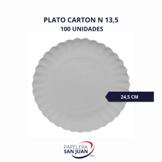 PLATO CARTON N13,5 DIAMETRO 24.5 CM X 100 UNID