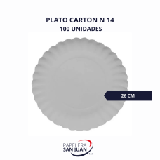 PLATO CARTON N14 DIAMETRO 26 CM X 100 UNID